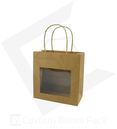 custom kraft window bag box wholesale